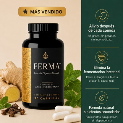 FERMA™ | LA FÓRMULA NATURAL PARA LOS GASES Y LA PESADEZ DESPUÉS DE COMER