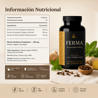 FERMA™ | LA FÓRMULA NATURAL PARA LOS GASES Y LA PESADEZ DESPUÉS DE COMER