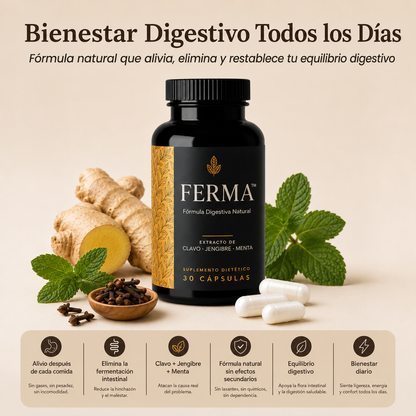 FERMA™ | LA FÓRMULA NATURAL PARA LOS GASES Y LA PESADEZ DESPUÉS DE COMER